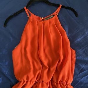 Beautiful carrot-color evening gown!
